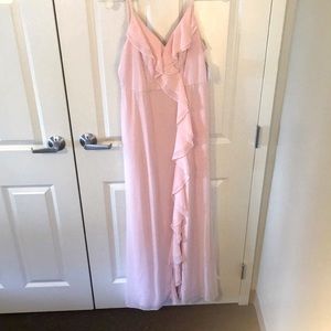 David’s Bridal spaghetti strap ruffle dress